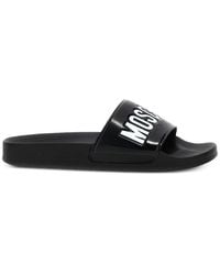 Moschino - Embossed Logo-Detail Slides - Lyst