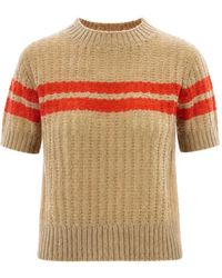 Patrizia Pepe - Stripe-Detail Cable-Knit Sweater - Lyst