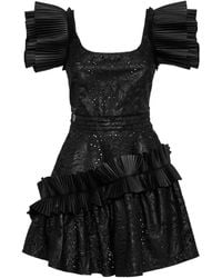Philipp Plein - Leather Mini Dress Sangallo - Lyst