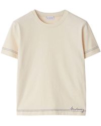 Burberry - T-shirt con ricamo - Lyst