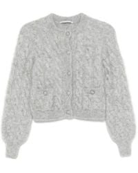 Alessandra Rich - Cable-Knit Cardigan - Lyst