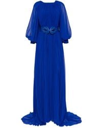 Saiid Kobeisy - Pleated Puff-Sleeve Dress - Lyst