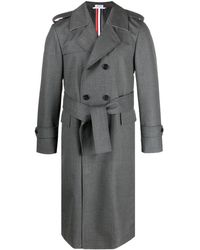 Thom Browne - Wool Double-Breasted Trench Coat - Lyst