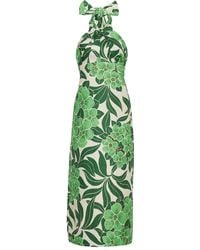 Cara Cara - Perla Floral-Print Halterneck Midi Dress - Lyst
