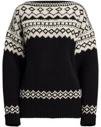Ralph Lauren - Cashmere Jacquard Boatneck Sweater - Lyst