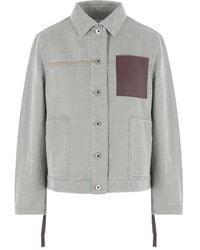 Loewe - Giacca Denim Con Tasche Applicate - Lyst