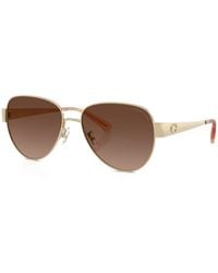 COACH - Pilot-Frame Double-Bridge Sunglasses - Lyst