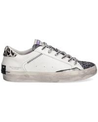 Crime London - Glitter Panel Leopard-Print Sneakers - Lyst