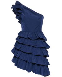 Marchesa - Taffeta One-shoulder Tiered Mini Dress - Lyst