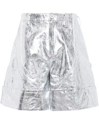 Simone Rocha - Crinkled A-line Leather Shorts - Lyst
