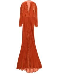 Gemy Maalouf - Velvet V-Neck Maxi Dress - Lyst