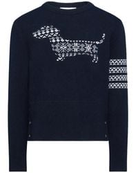 Thom Browne - Merino Wool Holiday Hector 4-Bar Pullover - Lyst