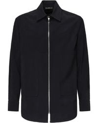 Giuliano Galiano - Zip-Front Italian-Collar Shirt - Lyst