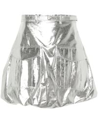 Rabanne - A-Lijn Metallic Mini-Rok - Lyst