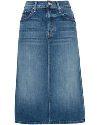 Mother - High-Rise Denim Midi Skirt - Lyst