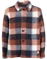 A.P.C. - Checked Button-up Coat - Lyst