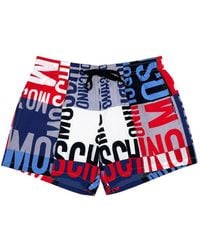Moschino - Logo-Print Drawstring Swim Shorts - Lyst