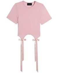 Simone Rocha - Bow-Detail Cutout T-Shirt - Lyst