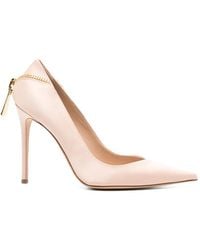 Elisabetta Franchi - Zip-Detail Pointed-Toe Heeled Pumps - Lyst