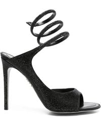 Rene Caovilla - 105Mm Crystal-Embellished Spiral-Wrap Sandals - Lyst