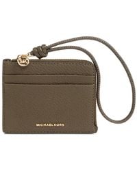 MICHAEL Michael Kors - Jet Set Small Pebbled Leather Card Case Wristlet - Lyst