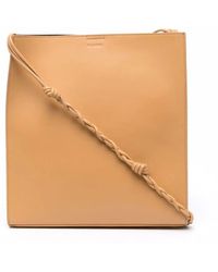 Jil Sander - Tangle Embossed-Logo Leather Bag - Lyst