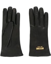 Moschino - Logo Plaque Gloves - Lyst
