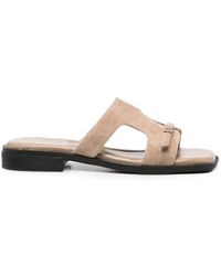 SERGIO MORETTI FIRENZE - Buckle-Detail Suede Sandals - Lyst