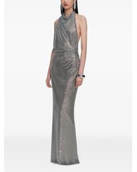Self-Portrait - Rhinestone Drape Maxi Dress - Lyst