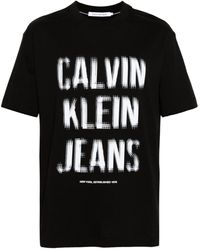 Calvin Klein - Sweat en coton mélangé à logo imprimé - Lyst