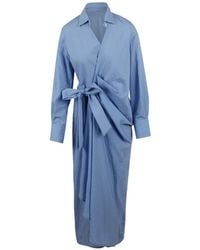 BALOSSA - Evelin Pinstriped Wrap-Style Dress - Lyst