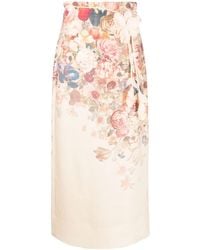 Zimmermann - Falda midi con estampado floral - Lyst