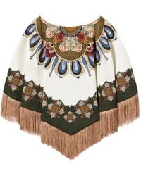 La DoubleJ - Tuniek Met Bloemenprint En Franje - Lyst