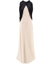 Alberta Ferretti - Draped-Detail Two-Tone Gown - Lyst