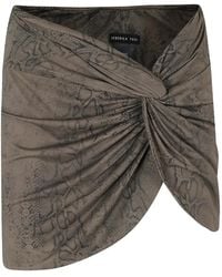 FEDERICA TOSI - Snake-Print Knotted Skirt - Lyst