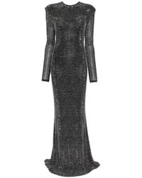 Twentyfourhaitch - Crystal-Embellished Long-Sleeve Maxi Dress - Lyst