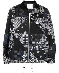 Sacai - Patchwork-print Zip-up Jacket - Lyst