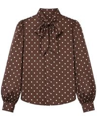 Chinti & Parker - Polka-Dot Pussy-Bow Shirt - Lyst