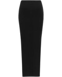 Rick Owens - Front-Split Knitted Maxi Skirt - Lyst