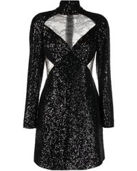 Elie Saab - Sequin-embellished Lace-panelled Dress - Lyst