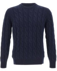 Kangra - Cable Knit Crew-Neck Sweater - Lyst
