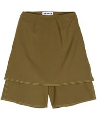 Sunnei - Skirt-overlay Knee-leng Shorts - Lyst