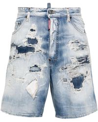 DSquared² - Ausgeblichene Shark Bite Jeans-Shorts - Lyst