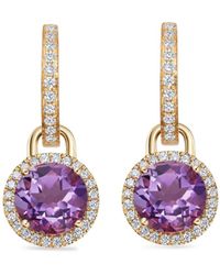 Kiki McDonough - 18Kt Grace Mini Diamond And Amethyst Earrings - Lyst