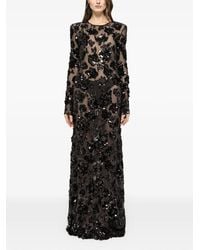 Nissa - Appliquéd Sequinned Tulle Maxi Dress - Lyst