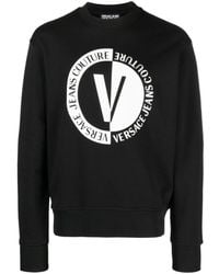 Versace Jeans Couture - Logo-print Cotton Sweatshirt - Lyst
