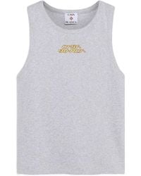 CASABLANCA - Ribbed Tank Top With Logo Print - Lyst