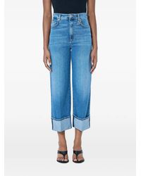Sportmax - Cropped Turned-Up Jeans - Lyst