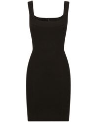 Dolce & Gabbana - Vestido corto sin mangas con cuello cuadrado - Lyst