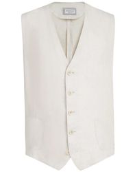 Brunello Cucinelli - Linen Micro Chevron Waistcoat - Lyst